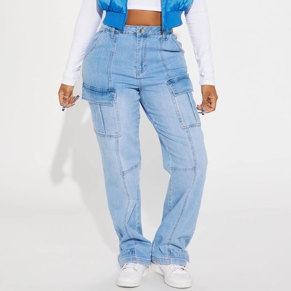 Cargo Jeans - Light Wash